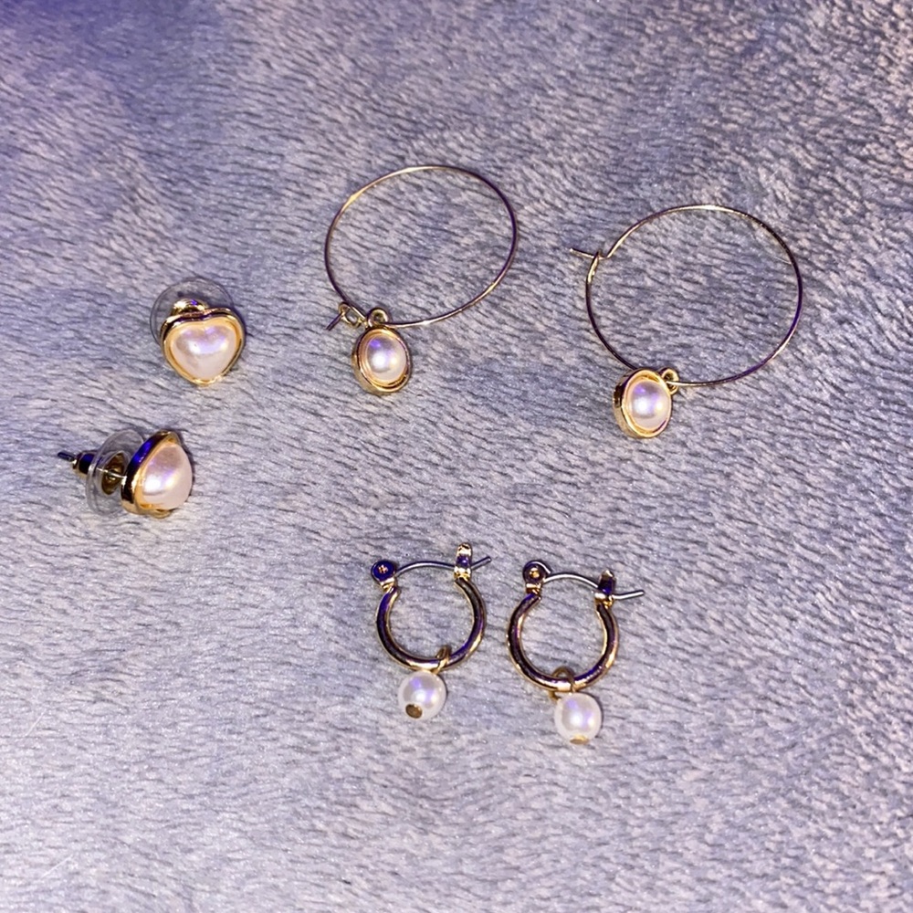 Pearl Earrings - set of 3